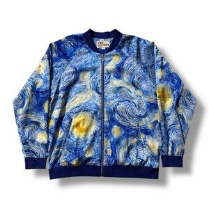 Men’s Immersive Van Gogh Starry Night Bomber Jacket